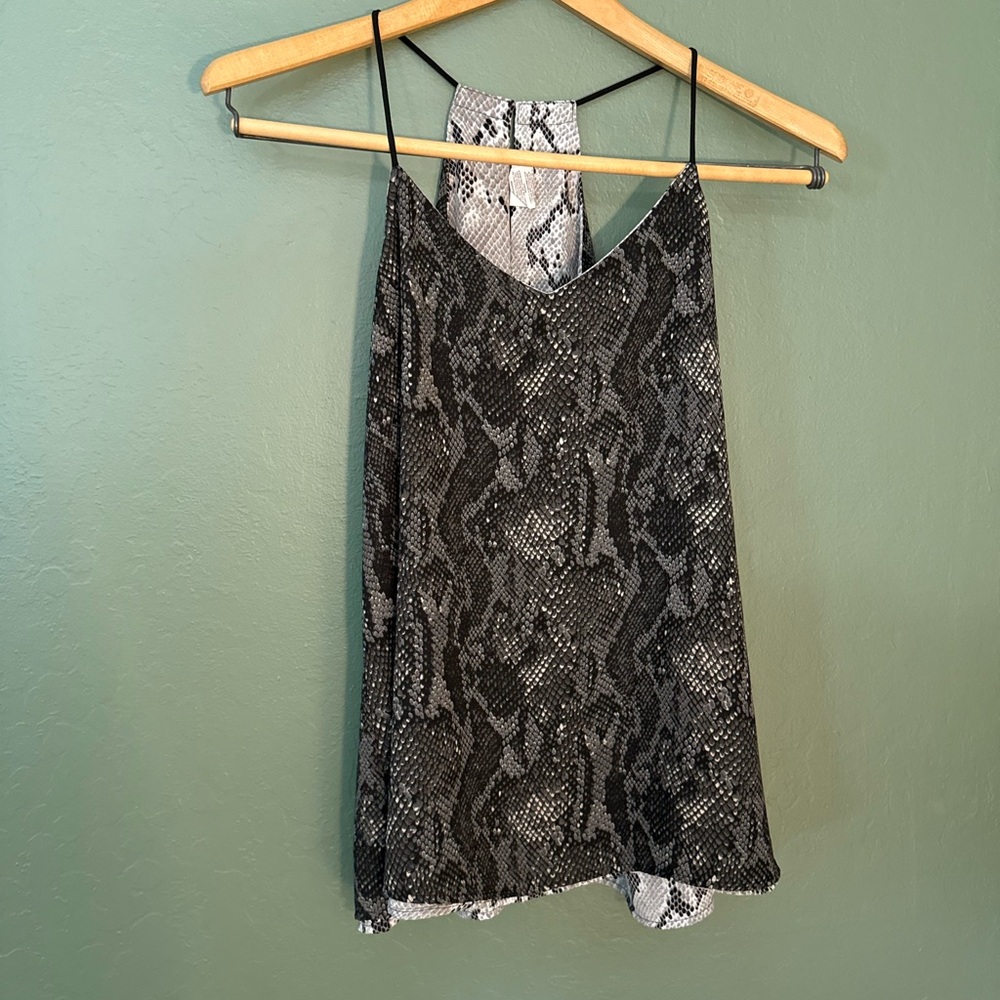 Express Snakeskin Print Halter Cami Top XS